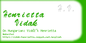 henrietta vidak business card